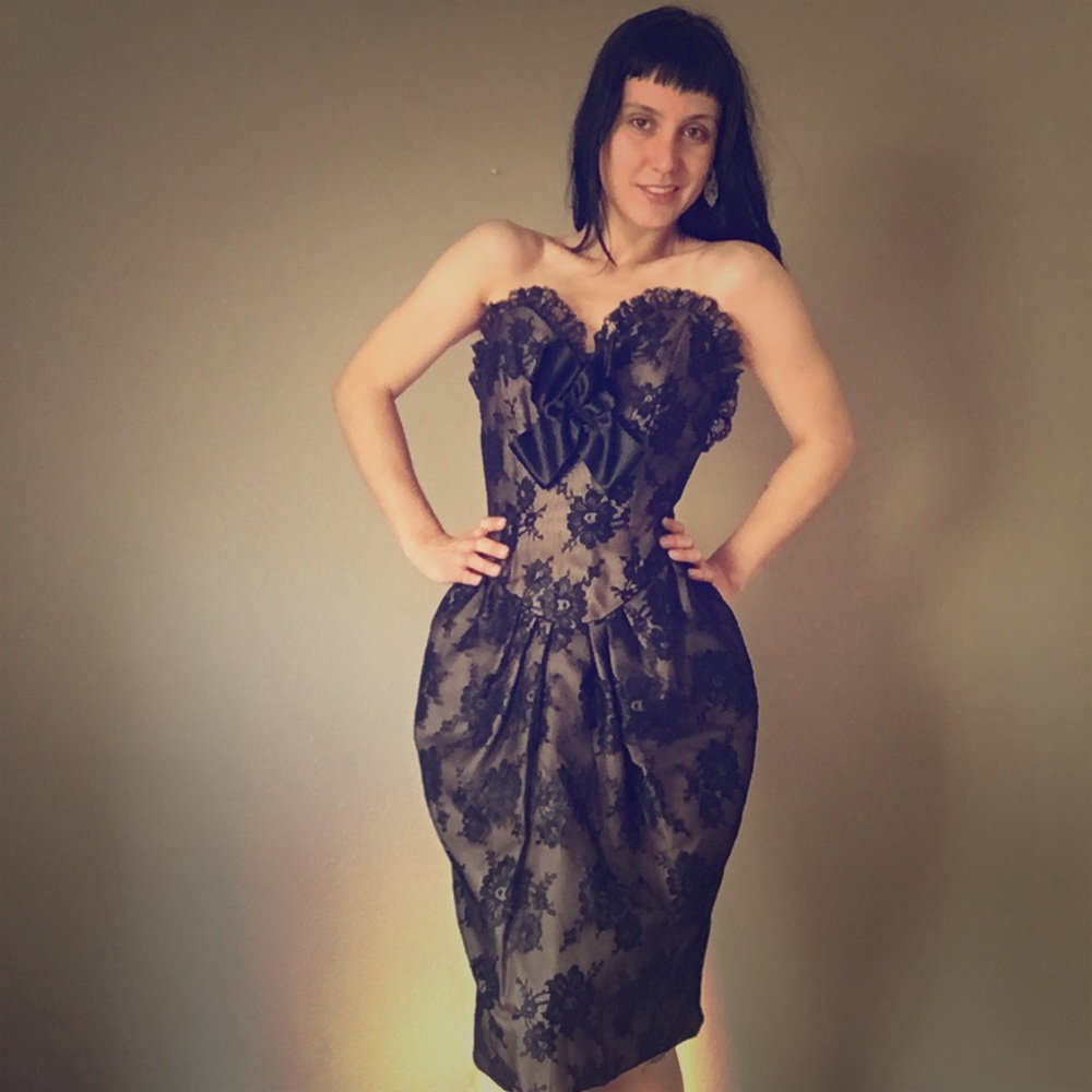 lacey corset dress with huge hips